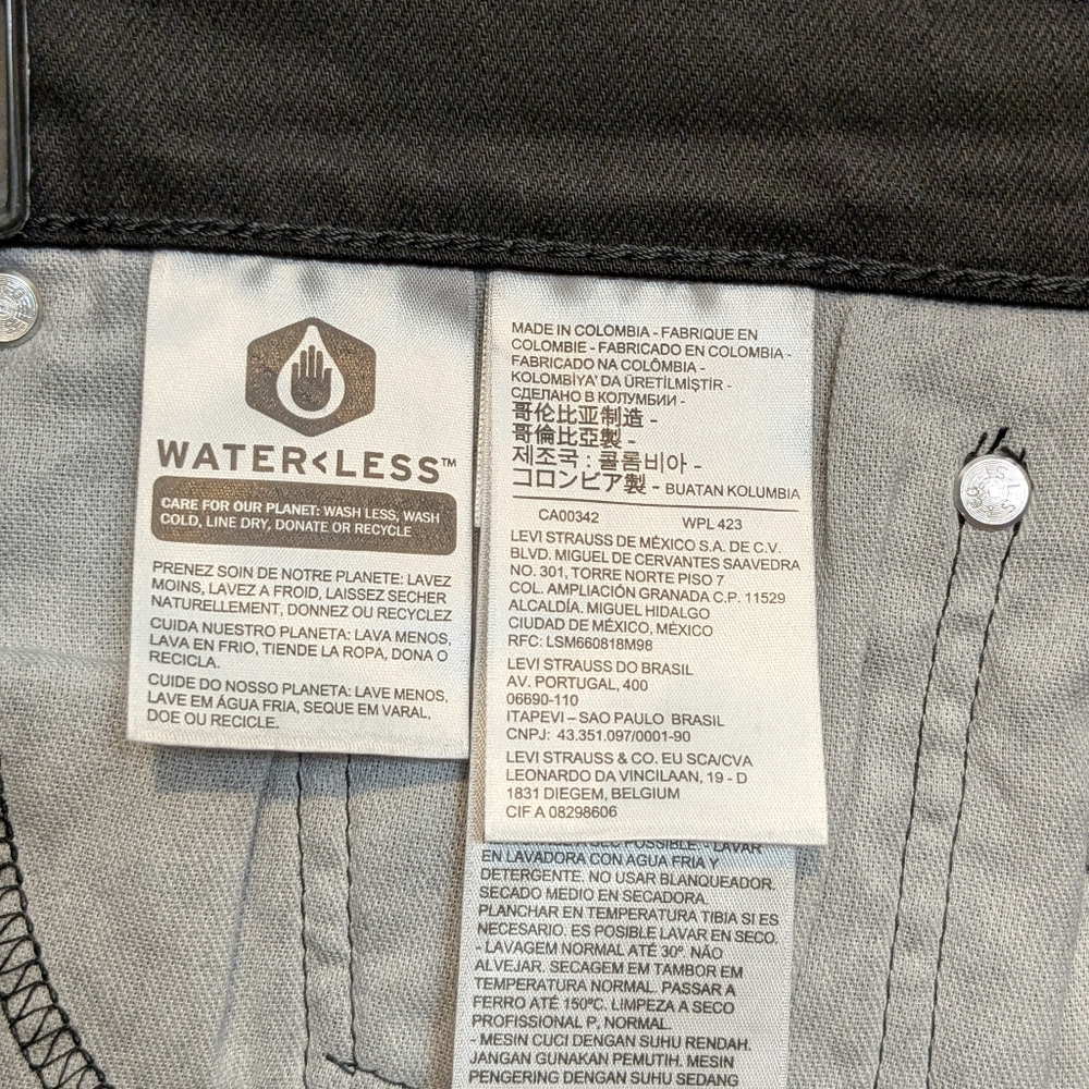 Levi's 514 Straight Leg Men's 42x32 Black Jeans Stretch Cowboy Denim Classic NWT - Picture 10 of 12